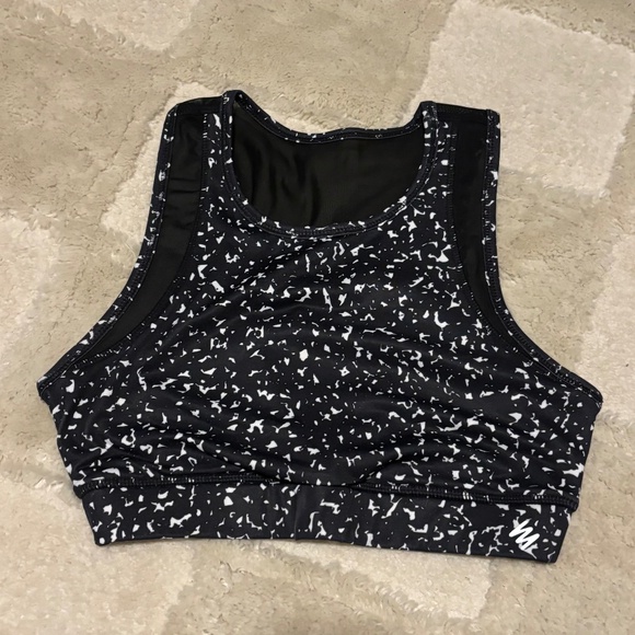 High Neck Sports Bra Crop - Picture 1 of 3